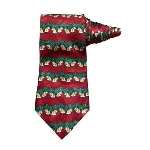 Keith Daniels Holiday Christmas Bells Holly Vintage Novelty Necktie 100% Silk
